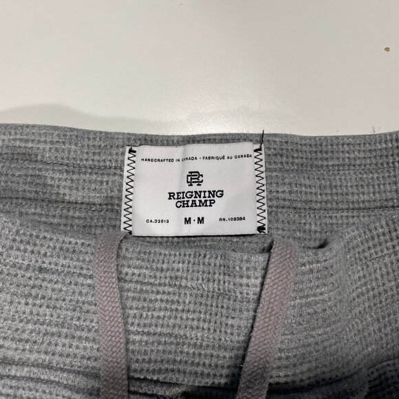 Reigning Champ Relaxed Fit Thermal Knit Sweatpants Gray men's size M - Picture 4 of 7
